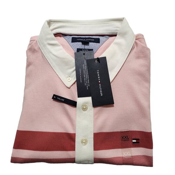 Tommy Hilfiger Men's Short-Sleeve THFLEX Polo Shirt Slim Fit XXL - Picture 8 of 13